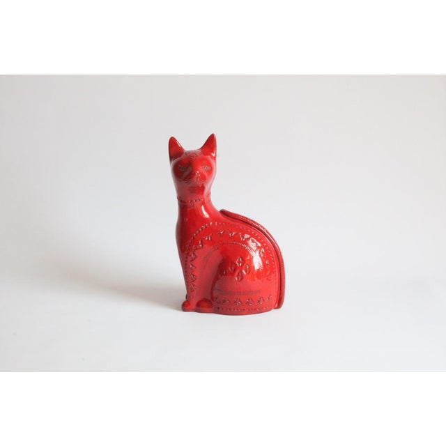 Red Ceramic Cat by Aldo Londi for Bitossi, Italy, 1960s For Sale - Image 17 of 18