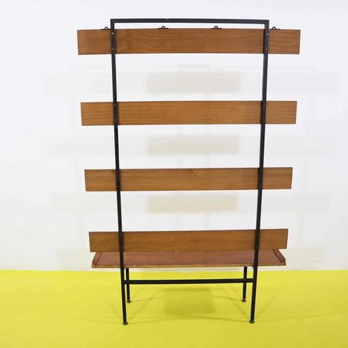 Metal and Wood Coat Rack with Hooks and Shelf For Sale - Image 10 of 11
