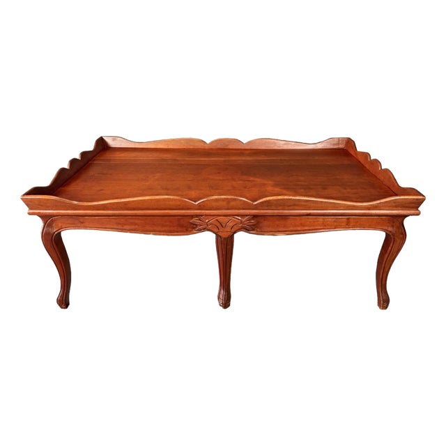 Large Solid Cherry Cocktail Table For Sale