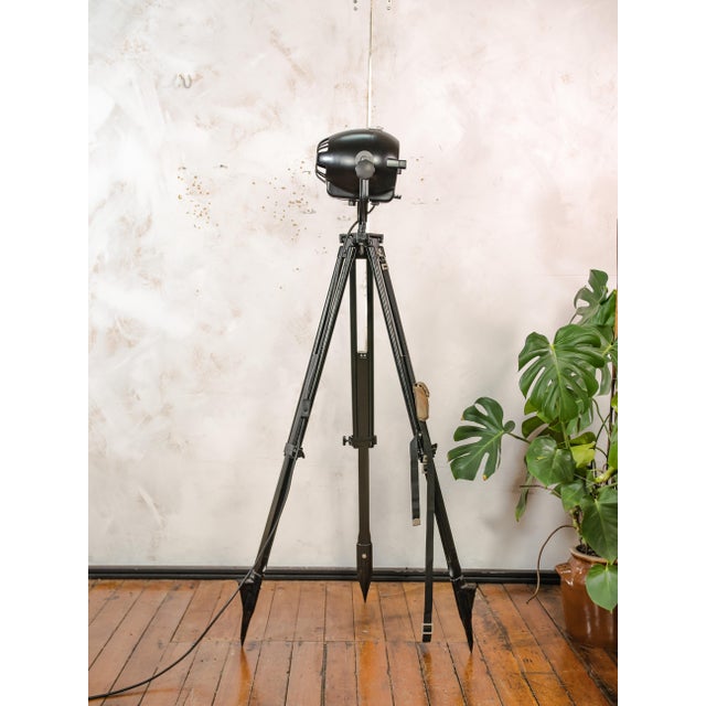 An iconic vintage theater spotlight with a powerful industrial presence. This original rank strand patt 123, produced in...