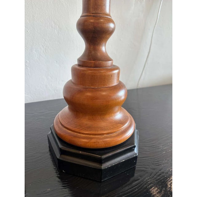 American Turned Wood Lamps with Chess Pawn Design - A Pair For Sale - Image 3 of 10
