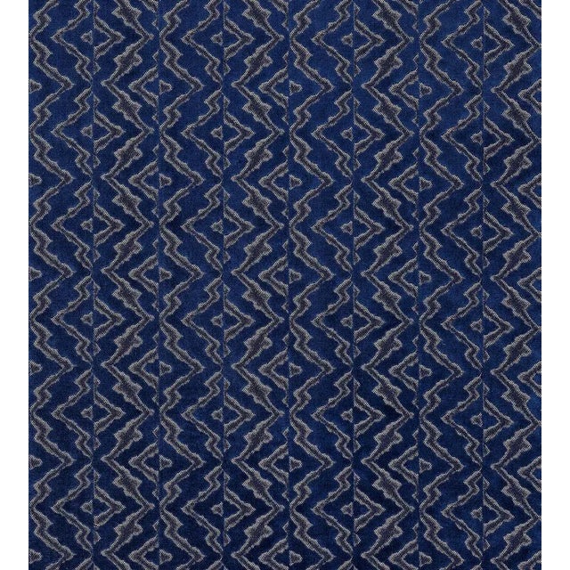 Sample - The House of Scalamandré Echo Velvet Fabric, Midnight Sky For Sale