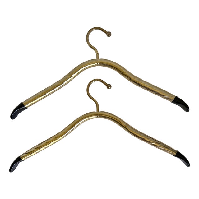 Pair of Vintage Gold-Plated Clothes Hangers, Attributed to Lee Rowan For Sale