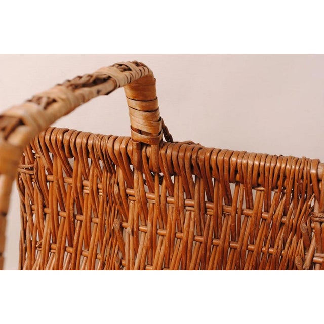 1970s Rattan Log Basket, 1970s For Sale - Image 5 of 8