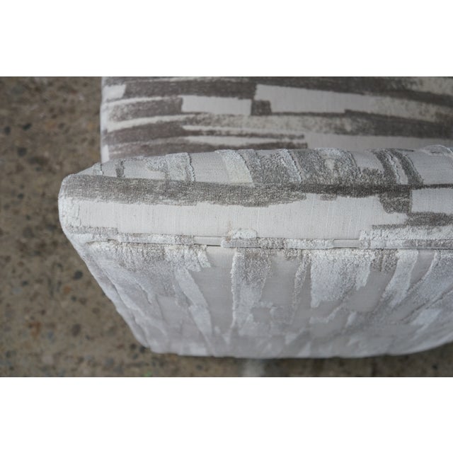 2 Late 20th Century Artistica Modern Grey Chenille Jacquard Fabric Ingrid Swivel Chairs II Pair For Sale - Image 18 of 18