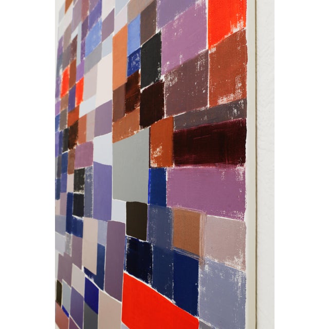 2020s "Squares / Orange Blue Grey" Large Abstract Oil Painting by Simon Findlay For Sale - Image 5 of 13