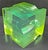 1960s 1960s Mid-Century Optical Light and Space Sculpture Green Lucite Cube Attributed to Roz Stroll For Sale - Image 5 of 12