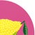 Circle Pink Lemon - Vibrant Abstract Fruit Still Life Painting on Panel - Original Artwork by Will Beger For Sale - Image 4 of 9