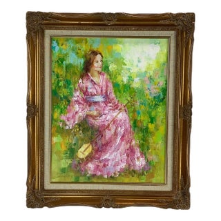 Vintage Impressionist Oil Painting by Karin Schaefers For Sale