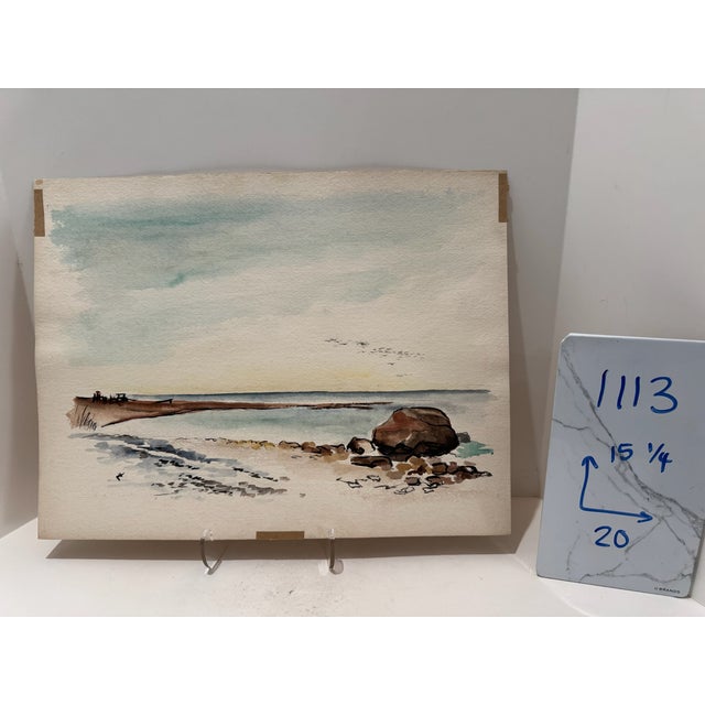 Brown Henry Emil Salloch Original Watercolor on Paper Jones Reef. For Sale - Image 8 of 8