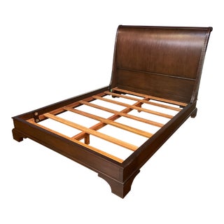 Mahogany Queen Size Sleigh Bed With Low Footboard by Leighton Hall - Showroom Sample For Sale