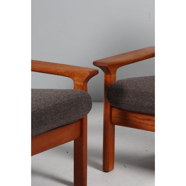Wood Vintage Lounge Chairs in Teak by Juul Kristensen, Denmark, 1960s, Set of 2 For Sale - Image 7 of 9