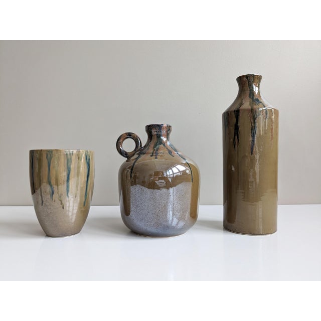 1970s Studio Ceramic Vases, Italy, 1970s, Set of 3 For Sale - Image 5 of 12