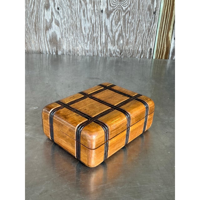 Vintage Boho Carved Grid Box For Sale - Image 12 of 12