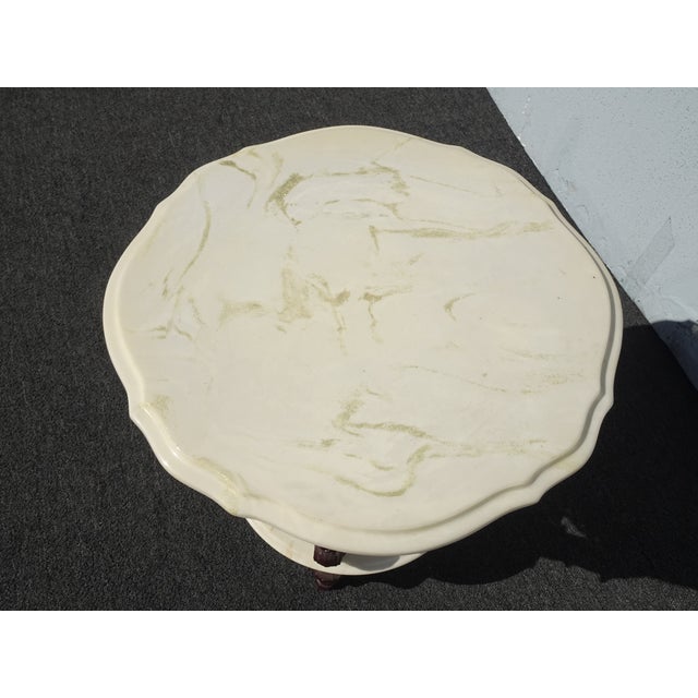 Pair of Vintage Victorian Style Two Tier Marble Top Side Tables ~ Accent Tables For Sale - Image 14 of 17