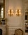 Vintage Pair of Brass & Copper Neoclassical Double-Arm Wall Sconces With Pleated Silk Shades For Sale - Image 18 of 18