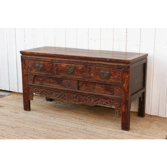 Asian Early 19th Century Qing Dynasty Carved Console For Sale - Image 3 of 9