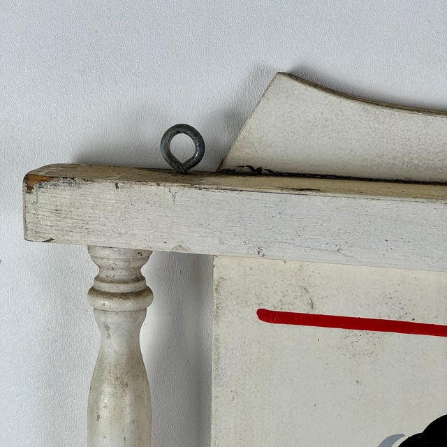 Vintage American Salvaged Diner "Outgoing Orders" Wood Sign With Elaborate Frame For Sale - Image 9 of 9