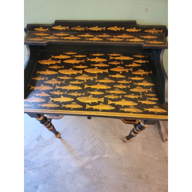 Decoupage Fish Antique Washstand From England. This unique washstand was created by a lovely couple in southern England....