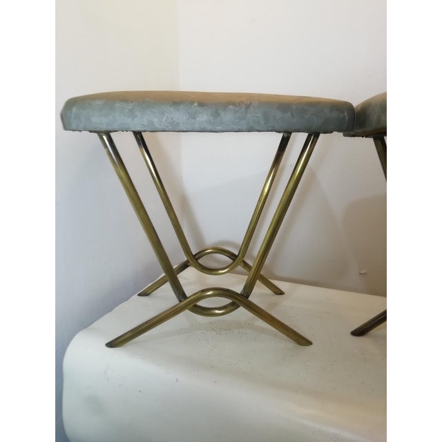 Vintage Brass Stools, Italy, 1950s, Set of 2 For Sale - Image 4 of 12