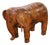 Vintage Spanish Patinated Brown Leather Elephant-Shape Footstool For Sale
