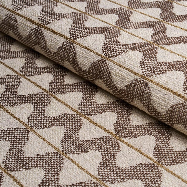 Contemporary SAMPLE - Schumacher Dayana Performance Fabric In Brown For Sale - Image 3 of 3