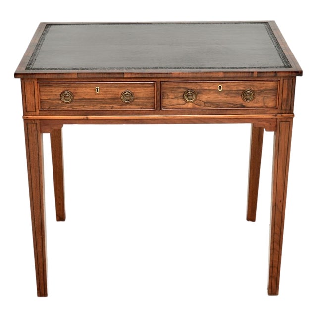 Antique Georgian Inlaid Writing Table, 1800s For Sale