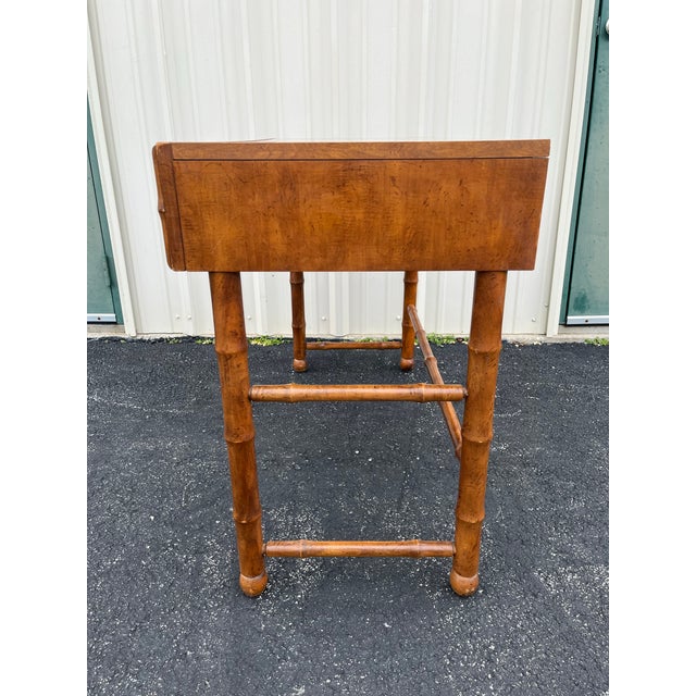 1970s American of Martinsville Faux Bamboo Writing Desk For Sale - Image 10 of 12