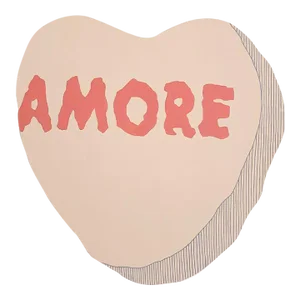 “Amore” Contemporary Pop Art Still Life Painting on Wood Cutout