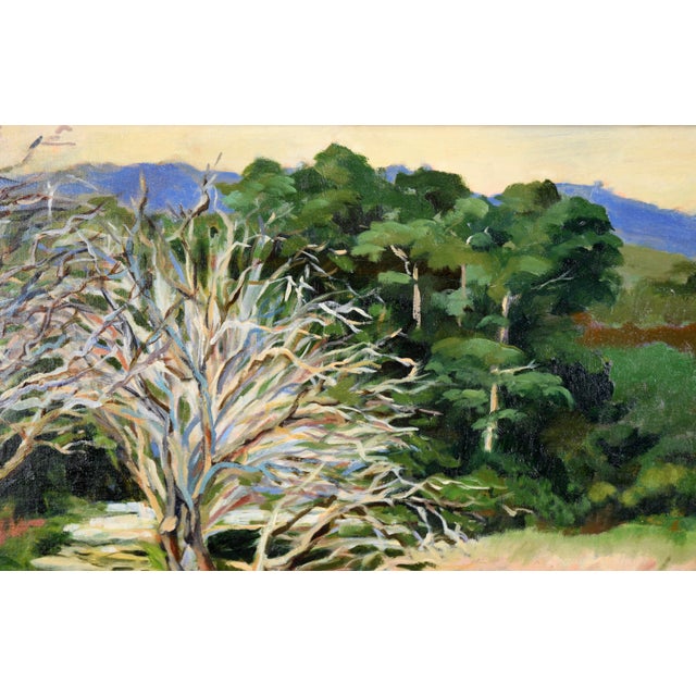 1990s Shaded Path in the California Hills - Original Oil on Canvas (Laid on Board) by Nancy Faisant For Sale - Image 5 of 9