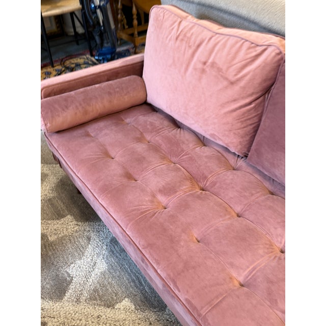 Modway Valour Velvet Apartment Sofa, Rose Pink For Sale - Image 10 of 12