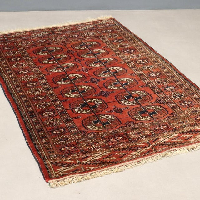 Brown Vintage Bukhara Rug, Turkmenistan For Sale - Image 8 of 8