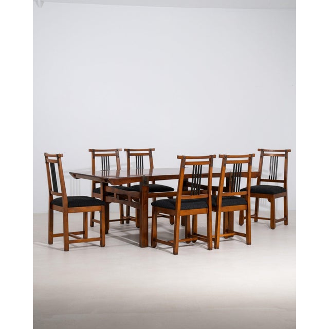 19th Century 19th Century France Black Wood Dining Set For Sale - Image 5 of 11