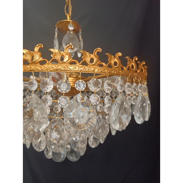 1960s Crystal Ceiling Swan Original Bohemia Light For Sale - Image 10 of 10