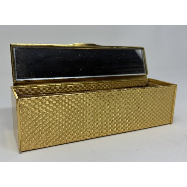Mid-Century Modern Koret Vintage Gold Tone Box Clutch For Sale - Image 3 of 6