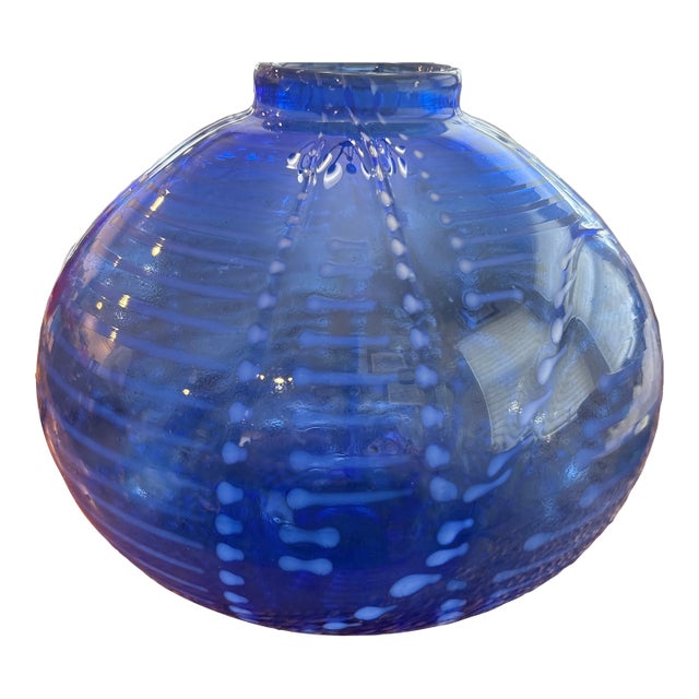 Mikasa Cascade Blue Glass Vase For Sale