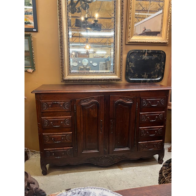 French Sideboard with drawers on each side and doors open to more drawers. See picture. All drawers lined with baize....