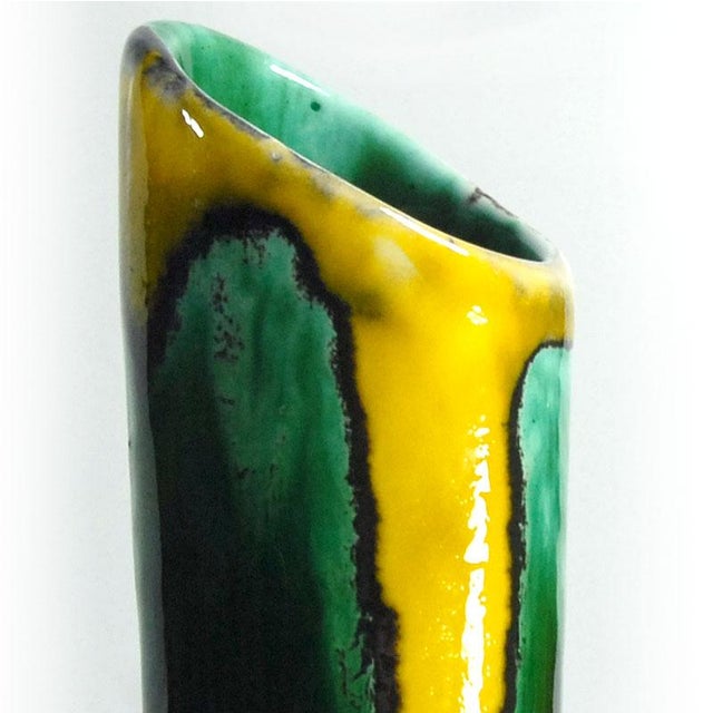 Black French Glazed Ceramic Vase from Vallayris, 1970s For Sale - Image 8 of 10