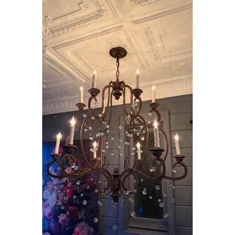 Vintage Chandelier-Visual Comfort & Co. “Lombardy” 12-Light Crystal Chandelier by Niermann Weeks – Signature Collection A...