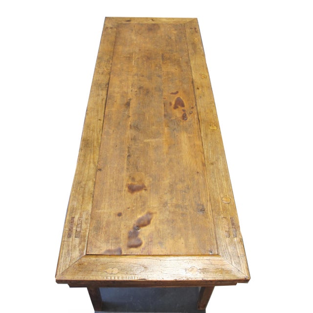 72" Long Elm Wood Console Table For Sale In Greensboro - Image 6 of 9