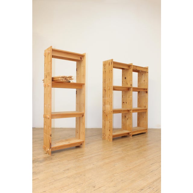 Wood Vintage Modular Pine Shelves- Constructivist Knockdown For Sale - Image 7 of 9