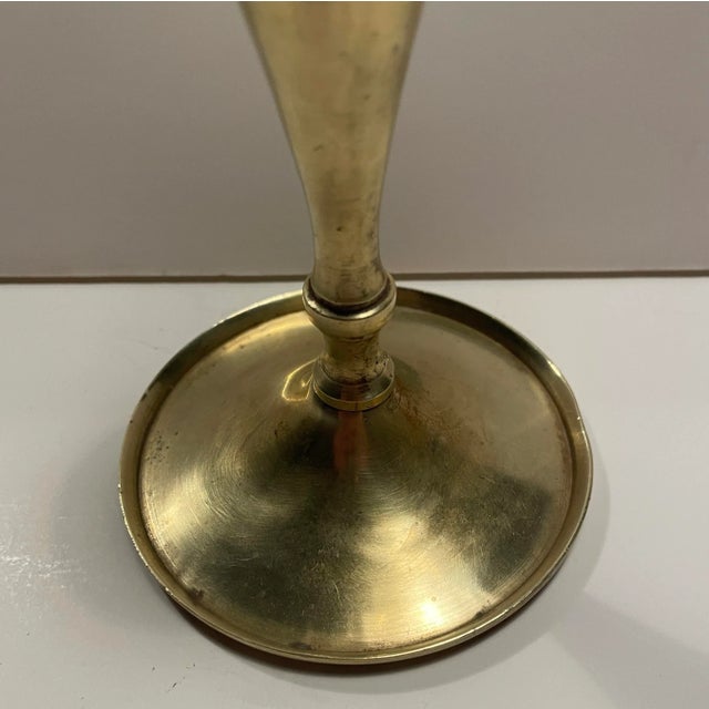 Antique French Brass Candlestick For Sale - Image 4 of 5