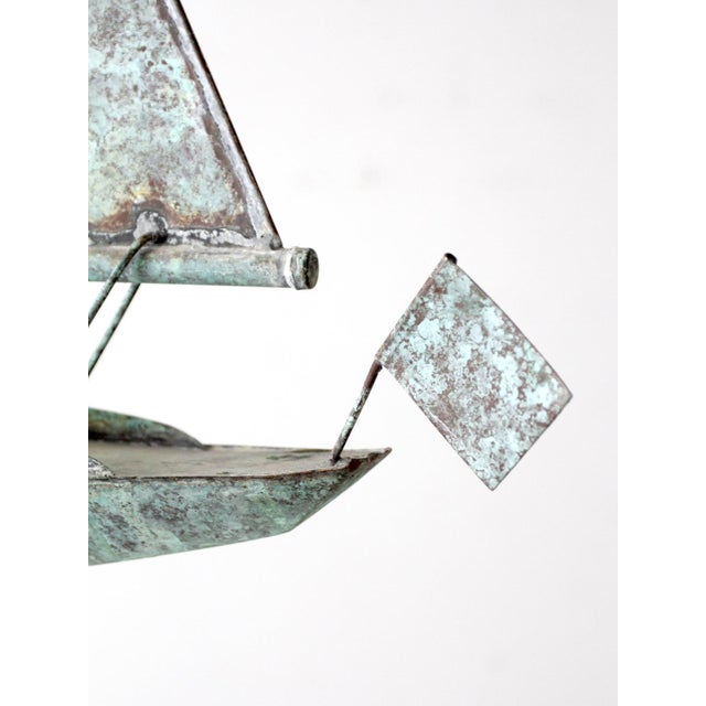 Copper Antique Nautical Weathervane on Stand For Sale - Image 8 of 12