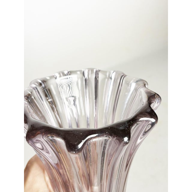 Crystal Glass Vase, France, 1970 For Sale - Image 4 of 11