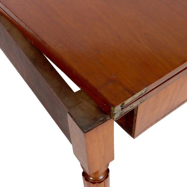 Antique Sheraton Mahogany Banded & Inlaid Turret Top Card Table C1830 For Sale - Image 9 of 11