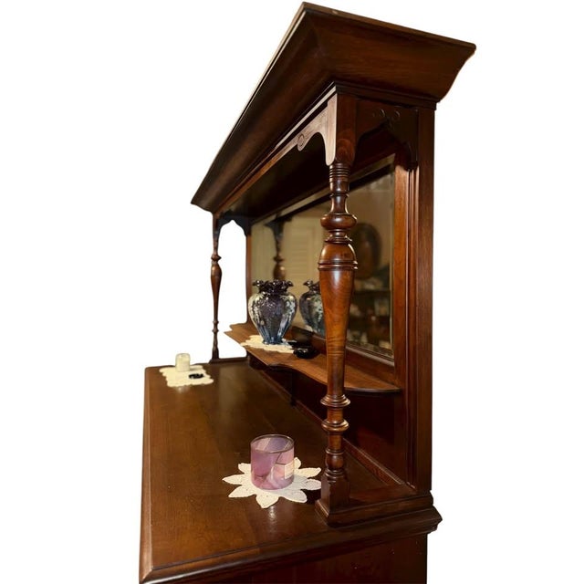 Victorian 1900-1909 Victorian Carved Sideboard With Mirror For Sale - Image 3 of 3
