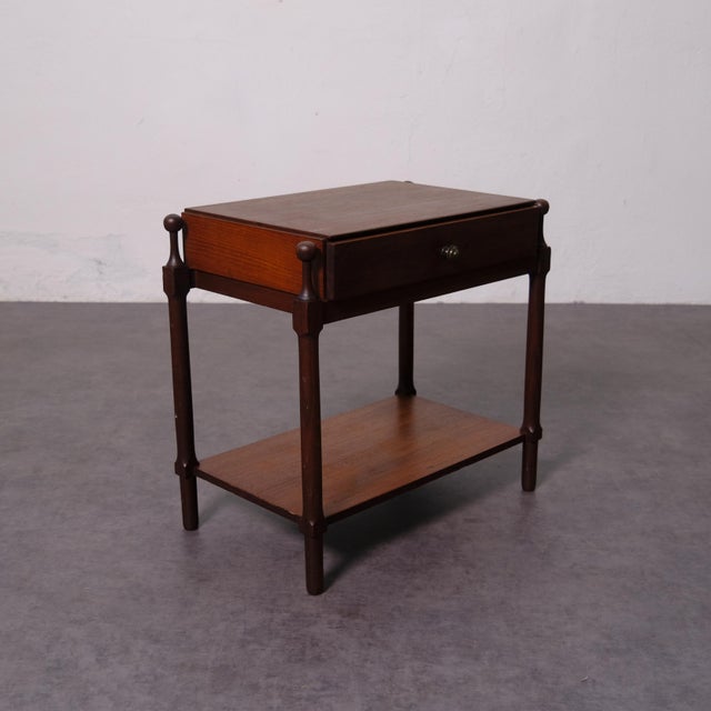 Wood Vintage Italia Teak Bedside Table by Fratelli Proserpio, 1950s For Sale - Image 7 of 16