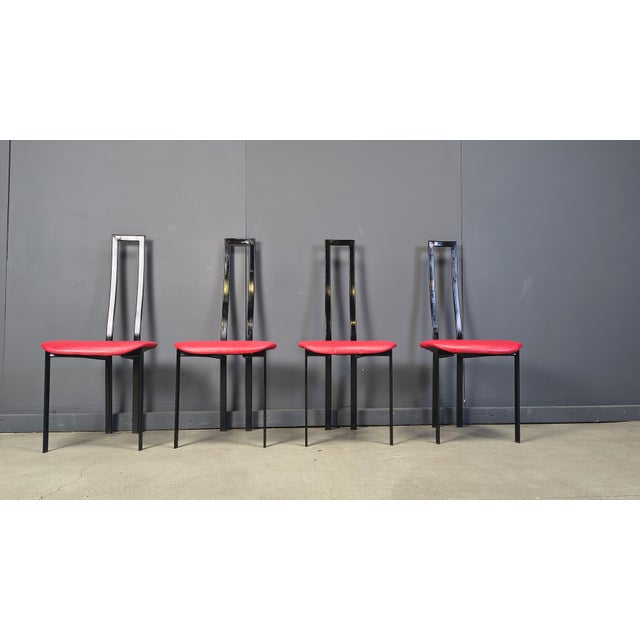 Vintage Postmodern Dining Chairs from Cattelan Italia, 1980s, Set of 4, in Very Good conditions. Designed 1980 to 1989...