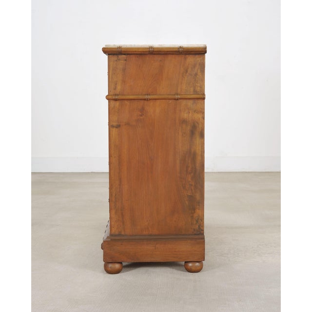 English Faux Bamboo Aesthetic Movement Marble Top Commode Dresser For Sale In Sacramento - Image 6 of 18