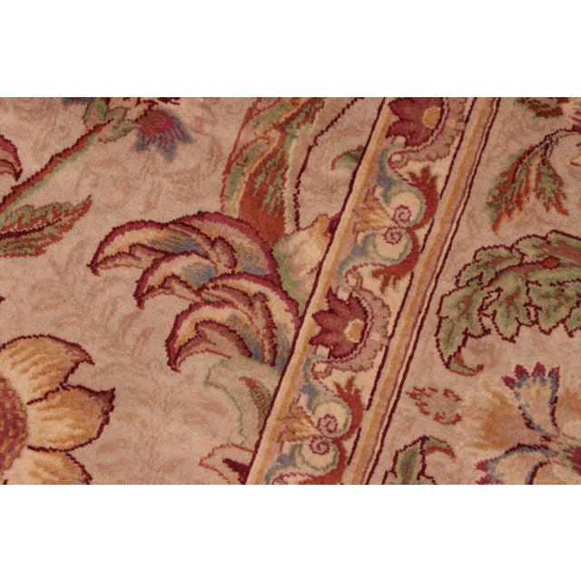 1990s Art Nouveau 1990's Pak-Persian Taupe/Rust Wool Rug - 6'2'' X 9'5'' For Sale - Image 5 of 9